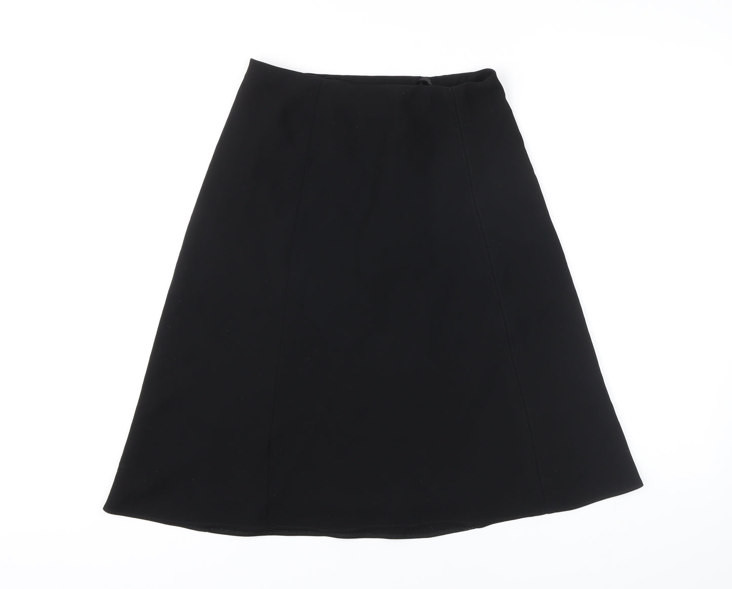 Marks and Spencer Womens Black Polyester A-Line Skirt Size 8