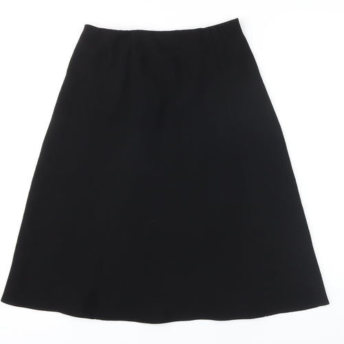 Marks and Spencer Womens Black Polyester A-Line Skirt Size 8