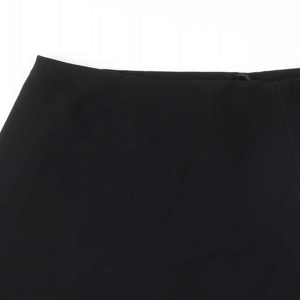 Marks and Spencer Womens Black Polyester A-Line Skirt Size 8