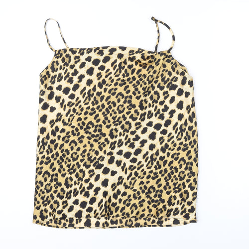 River Island Womens Multicoloured Animal Print Polyester Blend Camisole Blouse Size 8 Square Neck