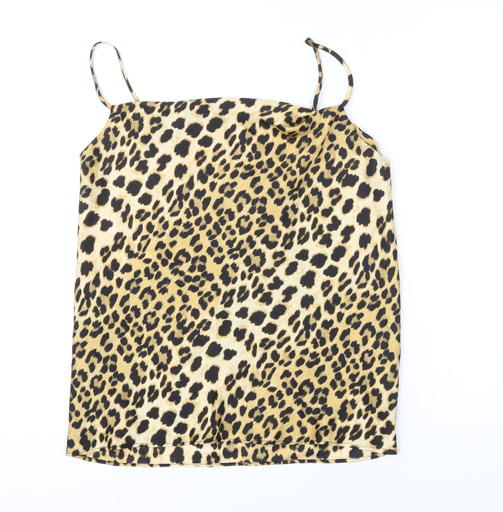 River Island Womens Multicoloured Animal Print Polyester Blend Camisole Blouse Size 8 Square Neck