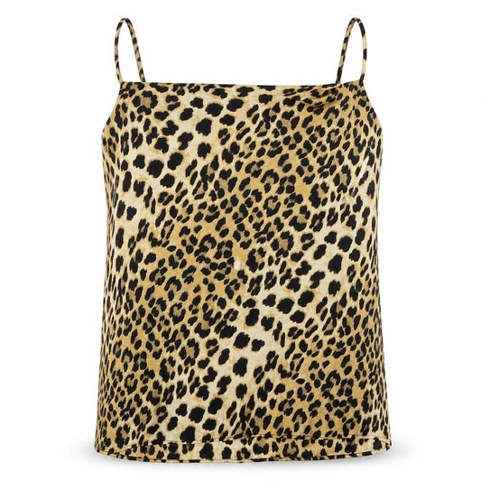 Front view of River Island women’s multicoloured animal print polyester blend camisole blouse, size UK 8, square neck