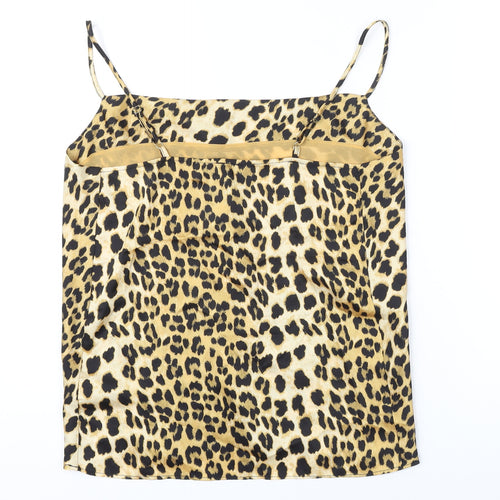 River Island Womens Multicoloured Animal Print Polyester Blend Camisole Blouse Size 8 Square Neck
