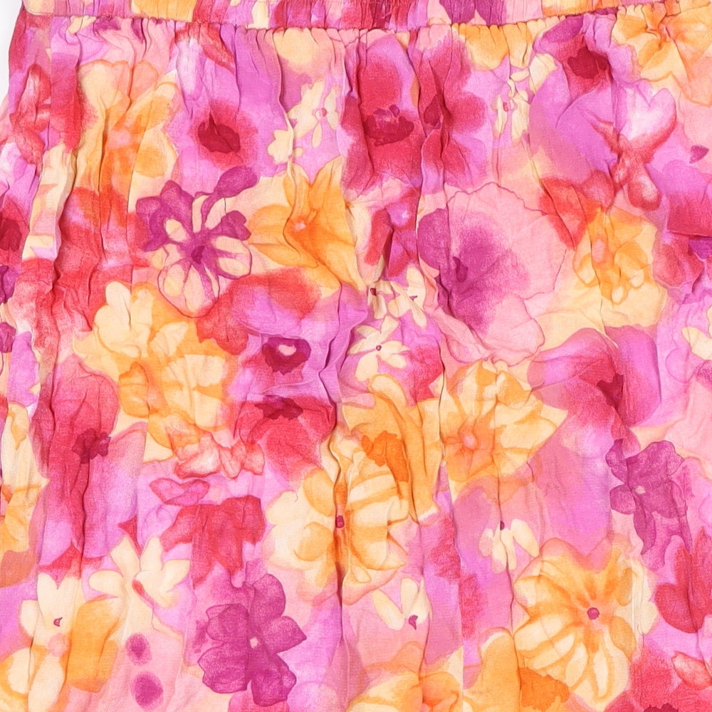 EWM Womens Multicoloured Floral Viscose A-Line Skirt Size 18 - Elasticated waist