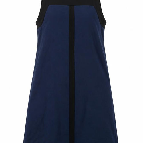 MNG Womens Blue Colourblock Polyester Pinafore/Dungaree Dress Size S Round Neck