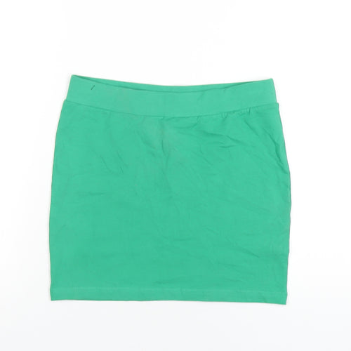 H&M Womens Green Cotton Mini Skirt Size S