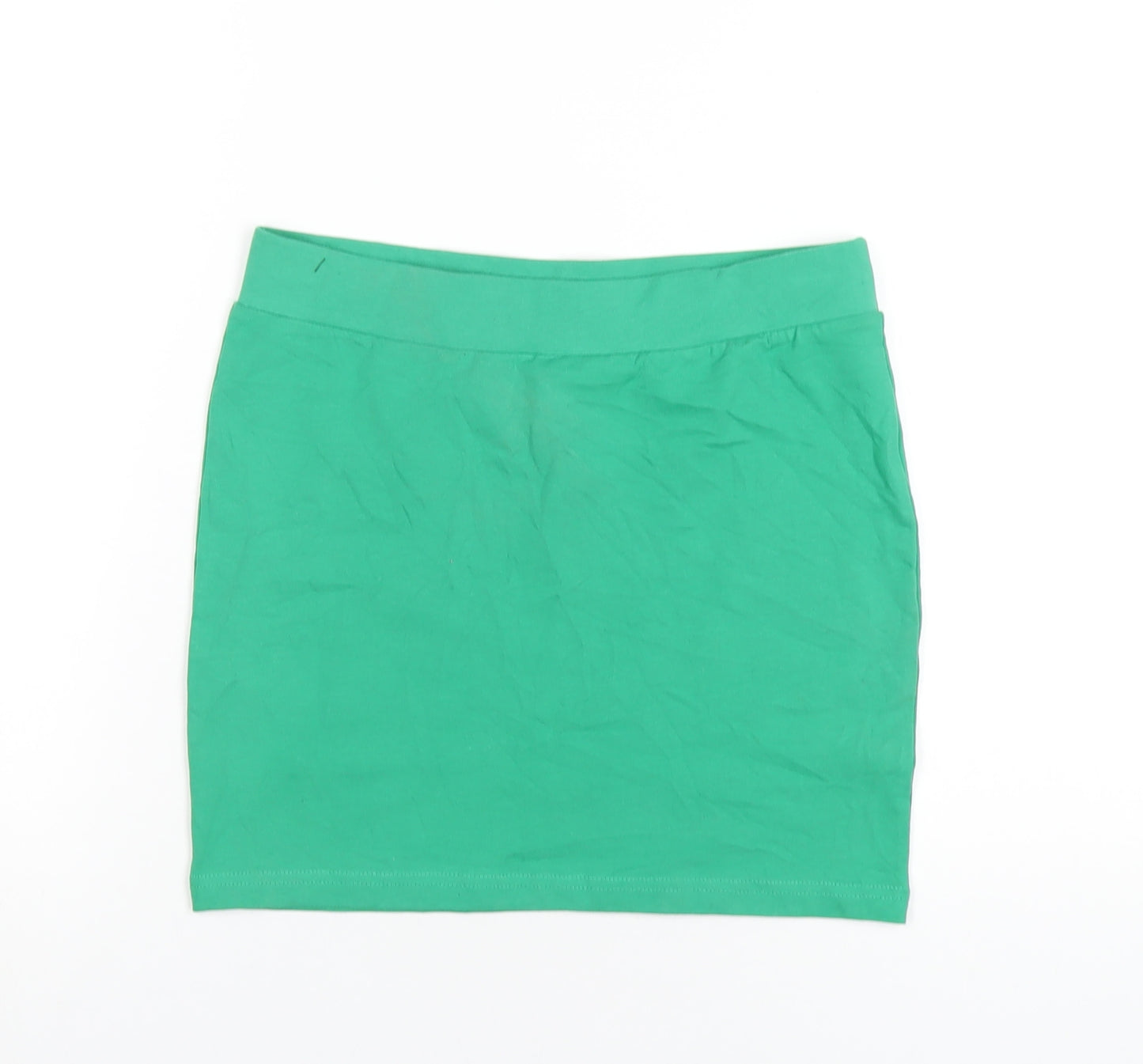 H&M Womens Green Cotton Mini Skirt Size S