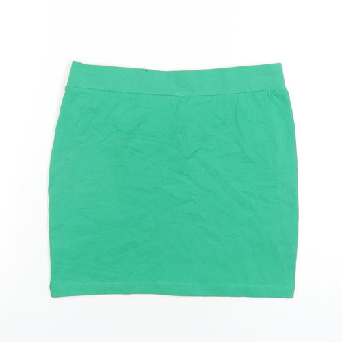 H&M Womens Green Cotton Mini Skirt Size S