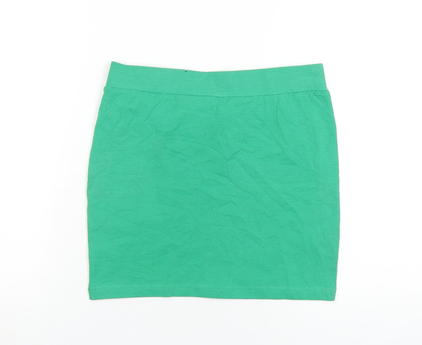 H&M Womens Green Cotton Mini Skirt Size S