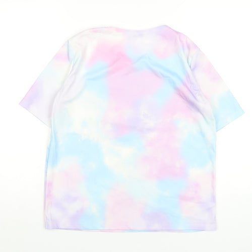 Femme Luxe Womens Multicoloured Polyester Basic T-Shirt Size M Roll Neck