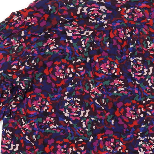 Fat Face Womens Multicoloured Geometric Viscose Basic T-Shirt Size 12 V-Neck