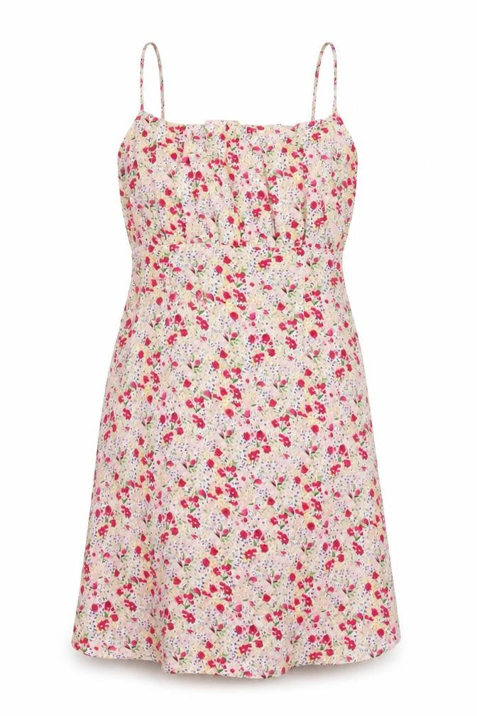 Wednesday's Girl Womens Multicoloured Floral Polyester A-Line Size S Square Neck Zip