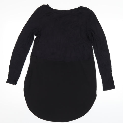 Phase Eight Womens Black Viscose A-Line Size 8 Round Neck Pullover