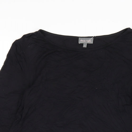 Phase Eight Womens Black Viscose A-Line Size 8 Round Neck Pullover