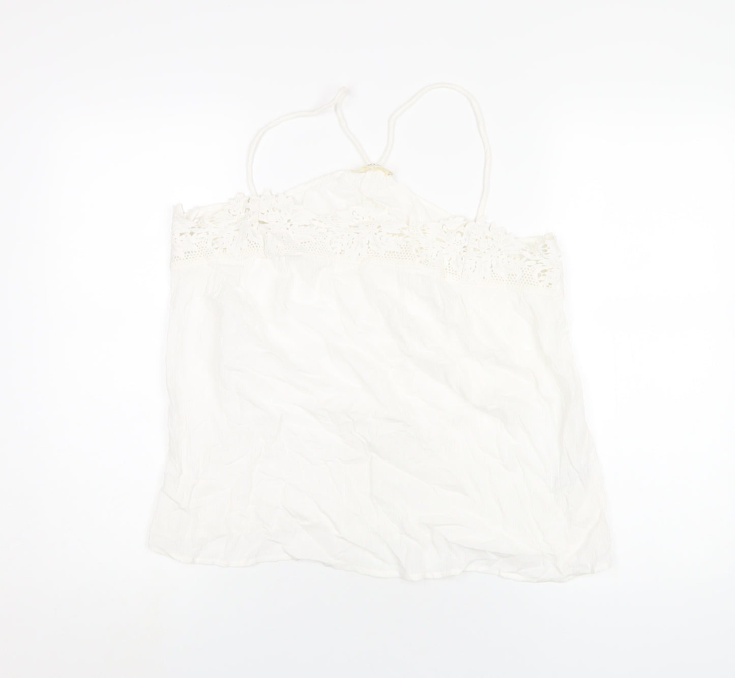 Indigo Womens White Cotton Camisole T-Shirt Size 16 V-Neck
