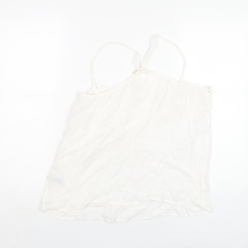 Indigo Womens White Cotton Camisole T-Shirt Size 16 V-Neck