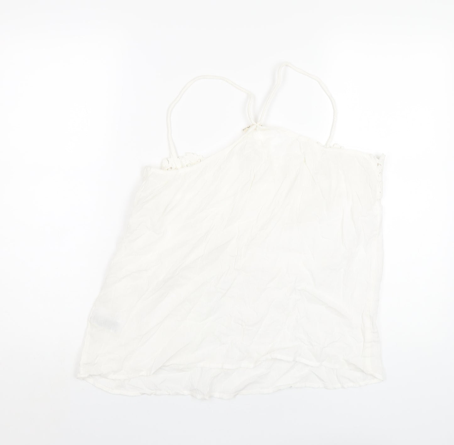 Indigo Womens White Cotton Camisole T-Shirt Size 16 V-Neck