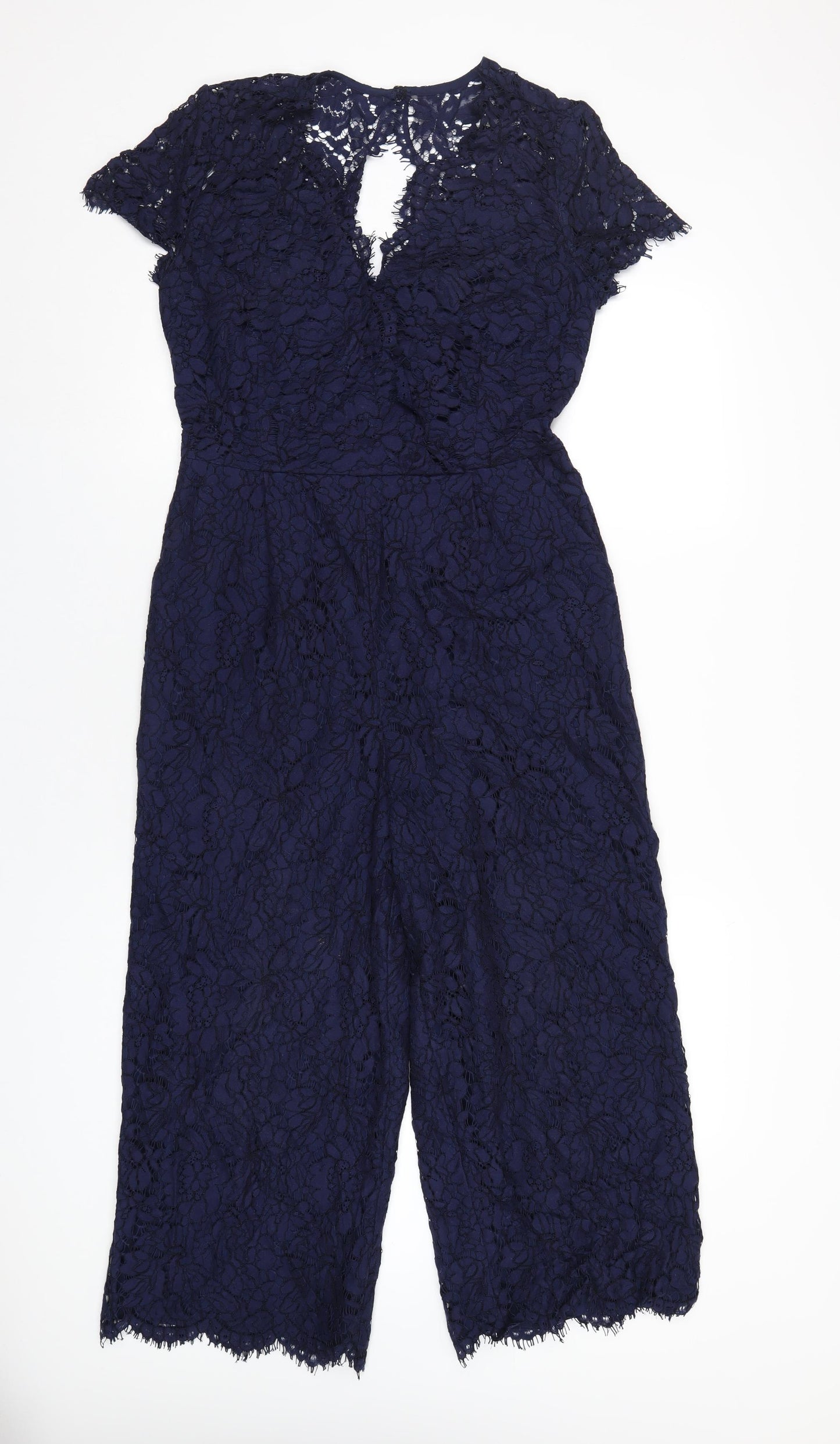 NEXT Womens Blue Nylon Jumpsuit One-Piece Size 10 L23 in Button