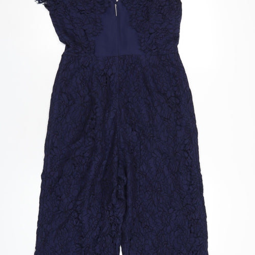 NEXT Womens Blue Nylon Jumpsuit One-Piece Size 10 L23 in Button