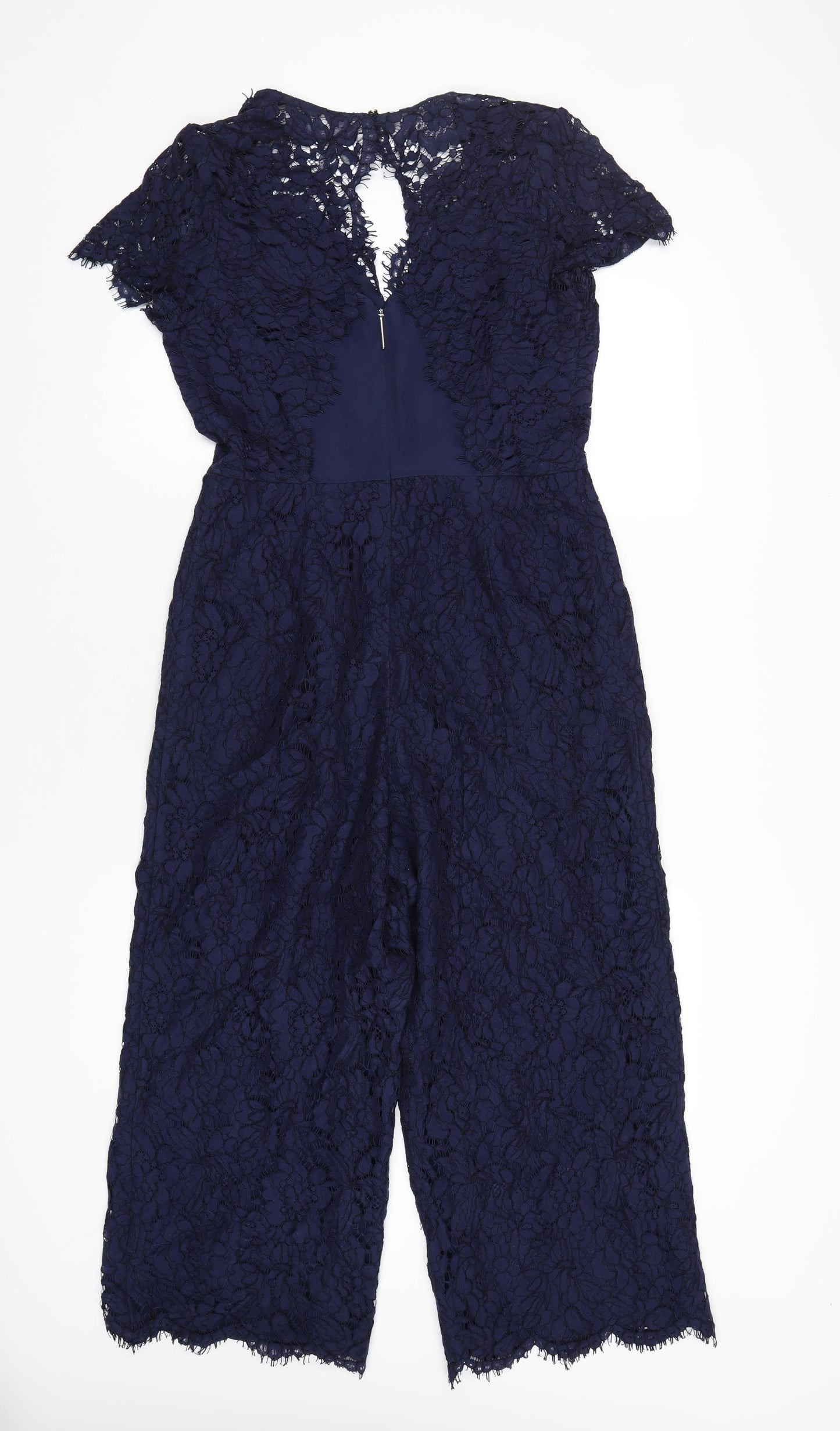 NEXT Womens Blue Nylon Jumpsuit One-Piece Size 10 L23 in Button