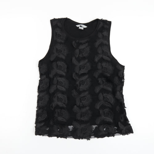 H&M Womens Black Polyester Basic Tank Size S Round Neck