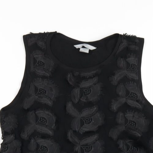 H&M Womens Black Polyester Basic Tank Size S Round Neck