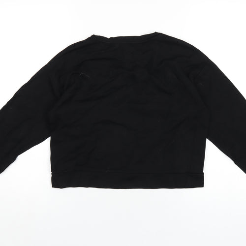 Jack Wills Womens Black Vinyl Pullover Sweatshirt Size 10 Pullover - Beaded