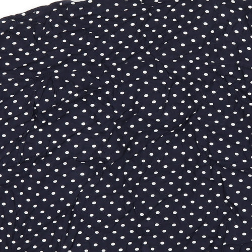 Marks and Spencer Womens Blue Polka Dot Viscose Basic Button-Up Size 20 Collared