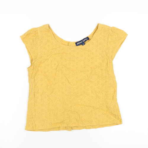 Princess Highway Womens Yellow Cotton Basic T-Shirt Size 8 Round Neck