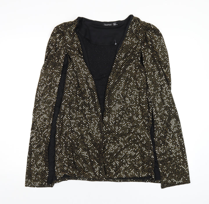 Boohoo Womens Gold Jacket Size 12