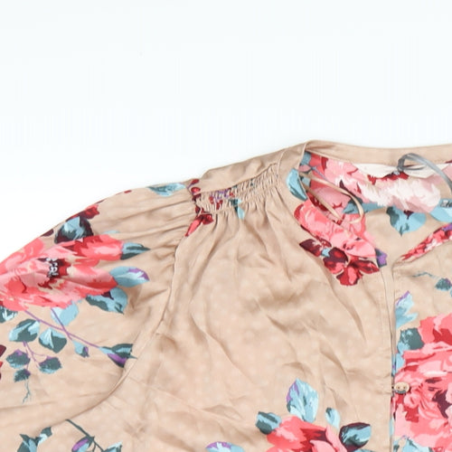 Marks and Spencer Womens Multicoloured Floral Polyester Top Pyjama Top Size 6 Button