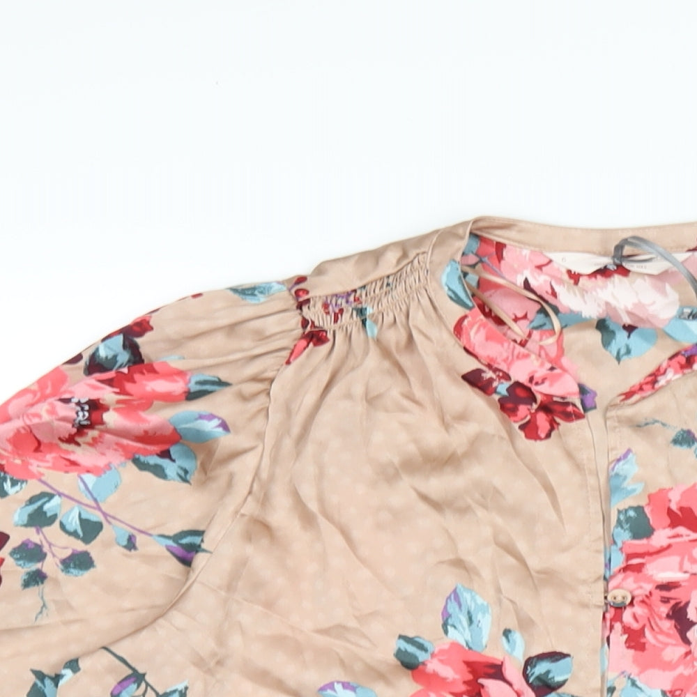 Marks and Spencer Womens Multicoloured Floral Polyester Top Pyjama Top Size 6 Button