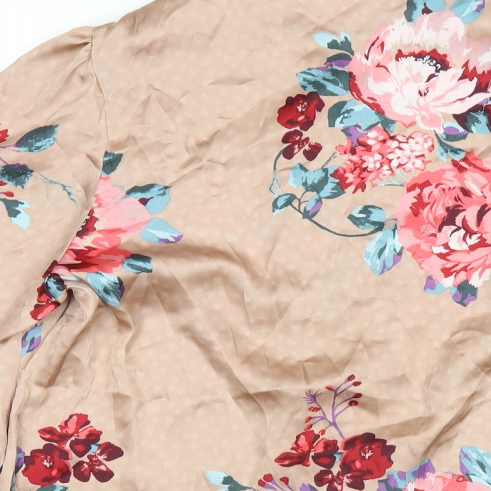 Marks and Spencer Womens Multicoloured Floral Polyester Top Pyjama Top Size 6 Button