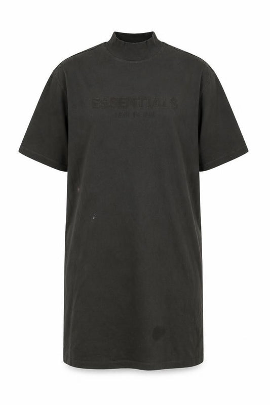 Fear of God Womens Green Cotton T-Shirt Dress Size S Mock Neck Pullover