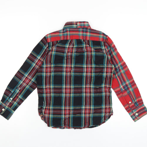 Gap Boys Multicoloured Plaid Cotton Basic Button-Up Size 8 Years Collared Button