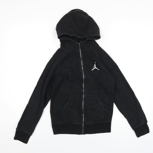 Nike Boys Black Cotton Full Zip Hoodie Size 10-11 Years Zip - Air Jordan