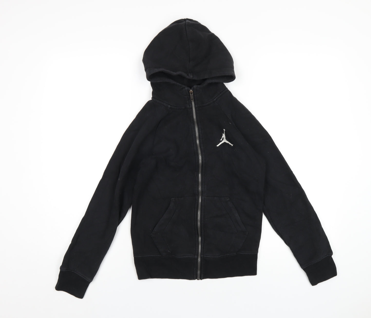 Nike Boys Black Cotton Full Zip Hoodie Size 10-11 Years Zip - Air Jordan