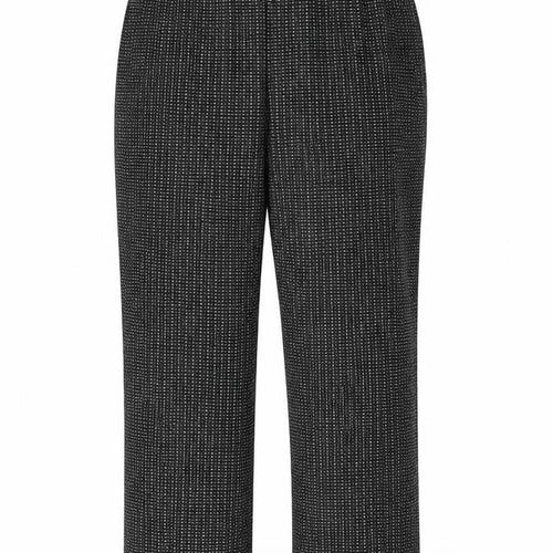 Bonmarché Womens Black Geometric Viscose Trousers Size 16 L25.5 in Regular