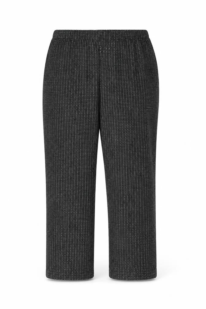 Bonmarché Womens Black Geometric Viscose Trousers Size 16 L25.5 in Regular