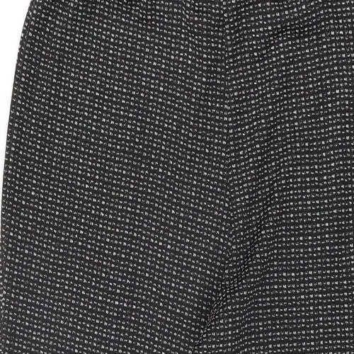Bonmarché Womens Black Geometric Viscose Trousers Size 16 L25.5 in Regular