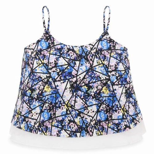 Definitions Womens Multicoloured Floral Polyester Camisole T-Shirt Size 22 V-Neck