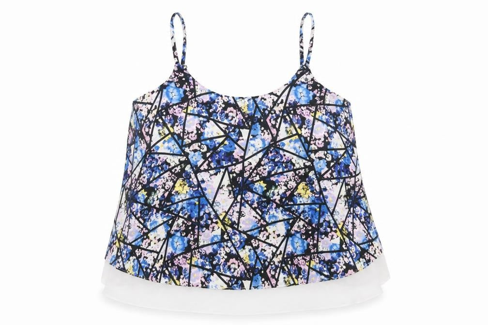 Definitions Womens Multicoloured Floral Polyester Camisole T-Shirt Size 22 V-Neck