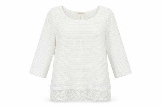 Front view of Next women’s white polyester basic t-shirt, size UK 12, round neck