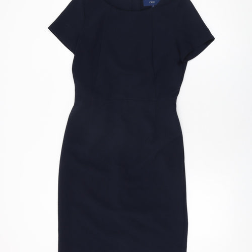 NEXT Womens Blue Polyester Bodycon Size 8 Round Neck Zip