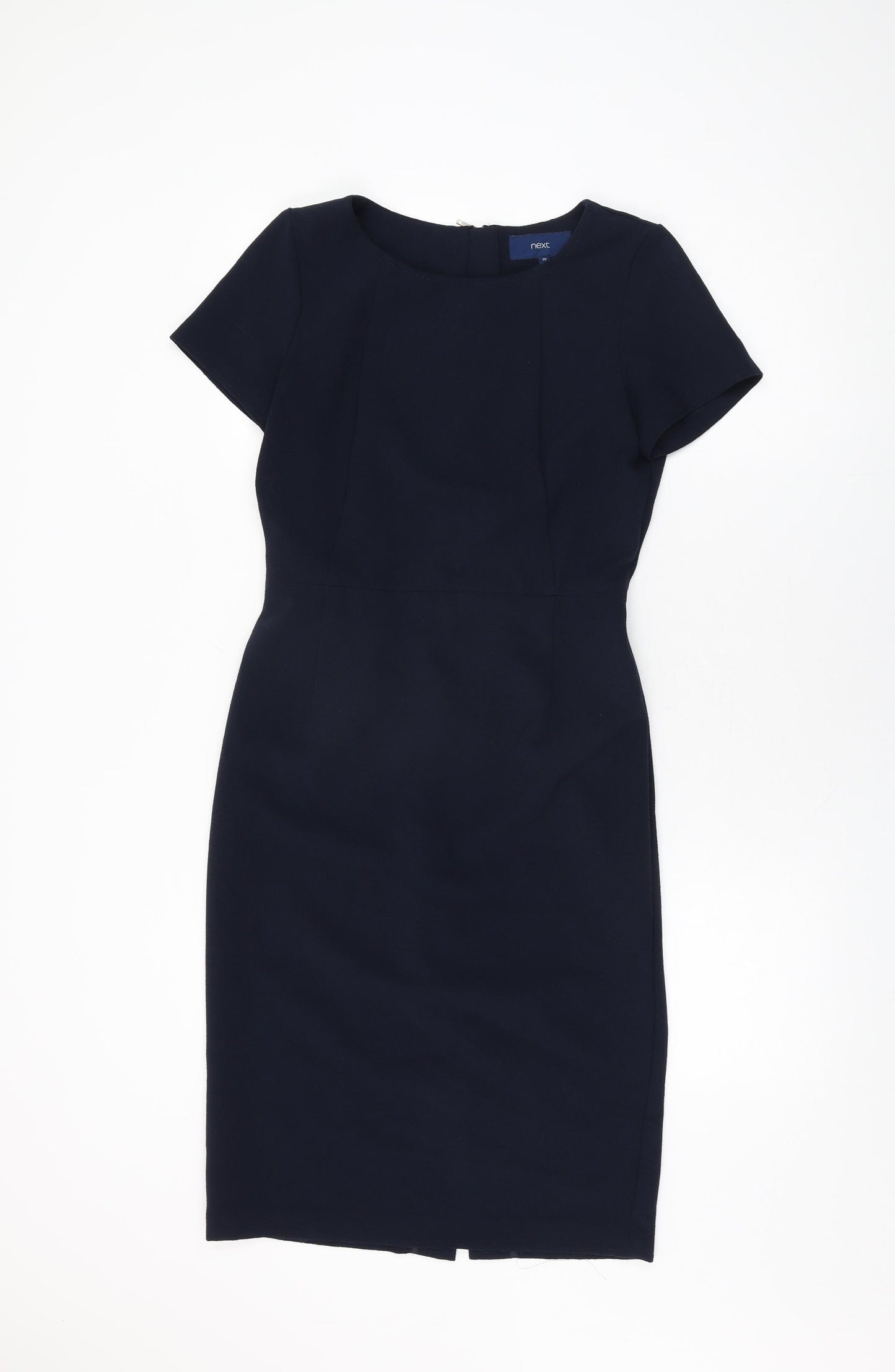 NEXT Womens Blue Polyester Bodycon Size 8 Round Neck Zip