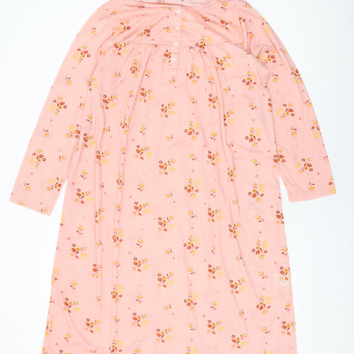 Afibel Womens Pink Floral Polyester Top Dress Size 14 Button