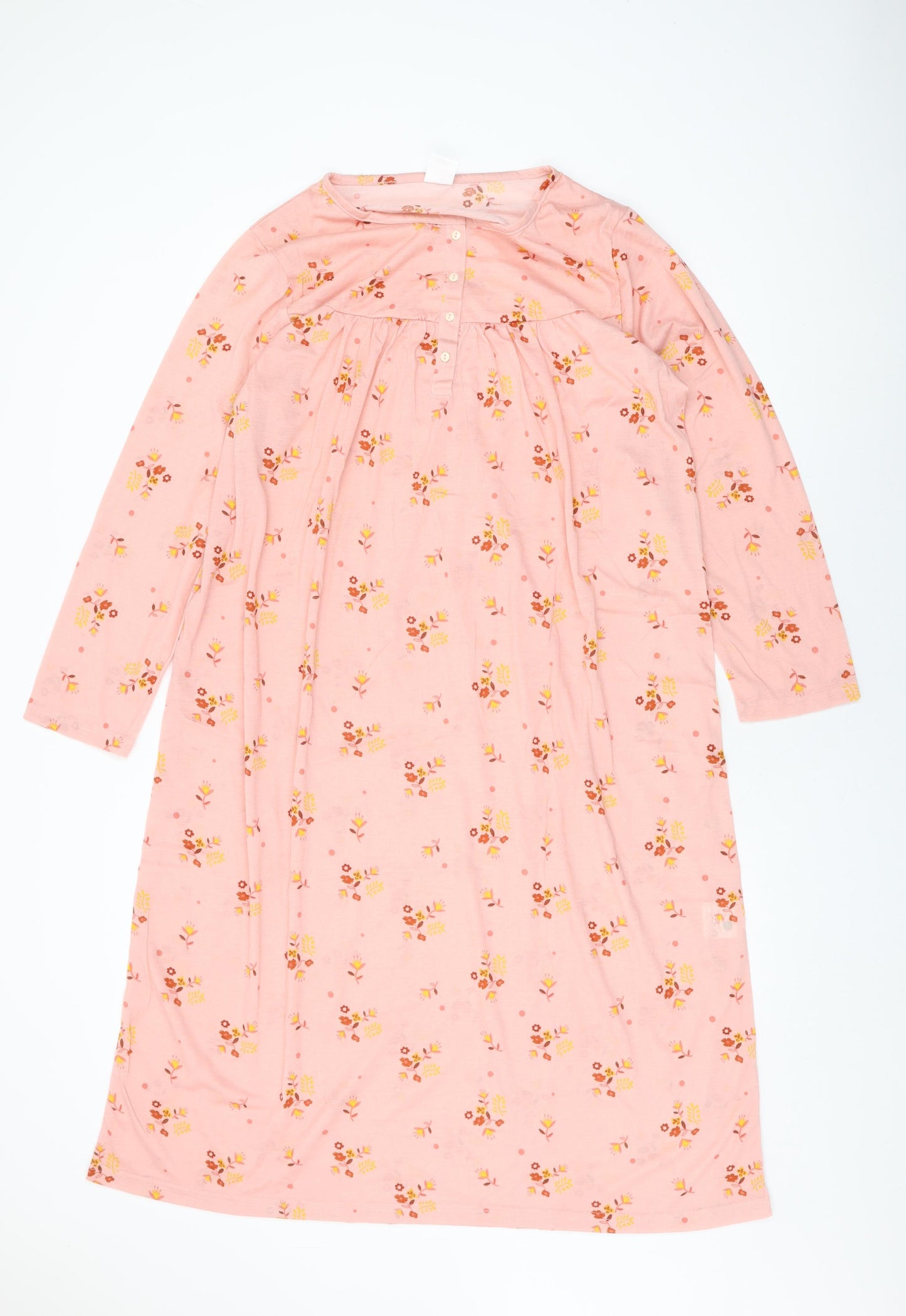 Afibel Womens Pink Floral Polyester Top Dress Size 14 Button