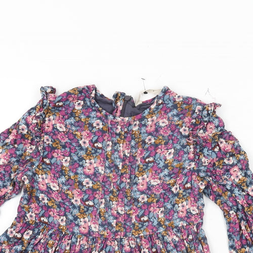 John Lewis Girls Multicoloured Floral Viscose A-Line Size 5 Years Round Neck Zip