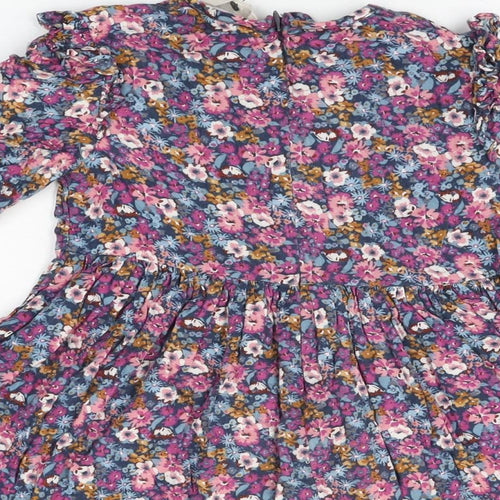 John Lewis Girls Multicoloured Floral Viscose A-Line Size 5 Years Round Neck Zip