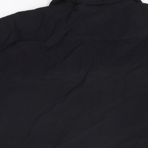 Novamen Mens Black Nylon Button-Up Size M Collared Button